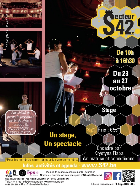 23-10-23 – STAGE « UN STAGE, UN SPECTACLE » 23-10-23 – STAGE « UN STAGE, UN SPECTACLE »