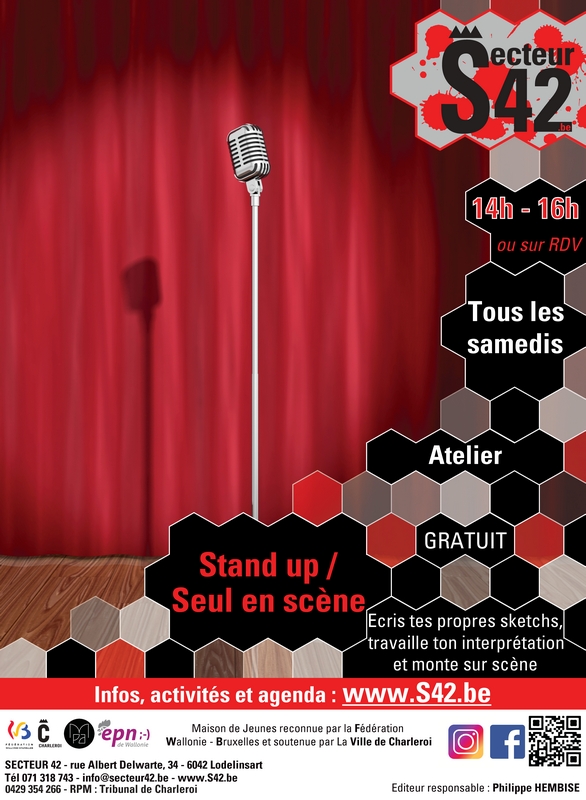 « ATELIER « STAND UP/SEUL EN SCÈNE »